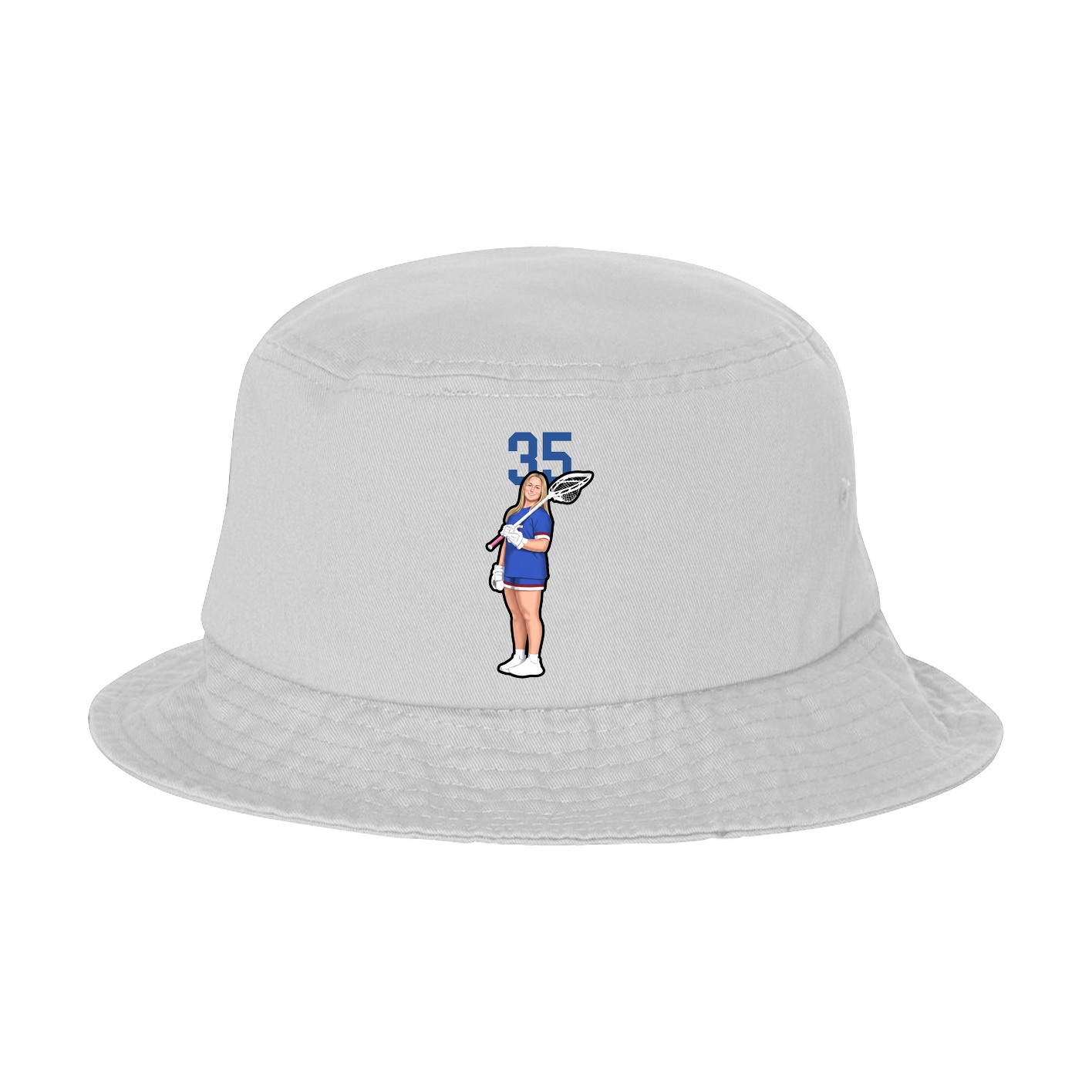Bucket Cap — Number Top in White