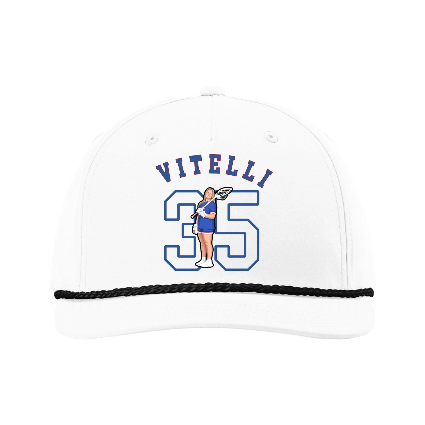 Five-Panel Classic Rope Cap — Shirsey Arch in White