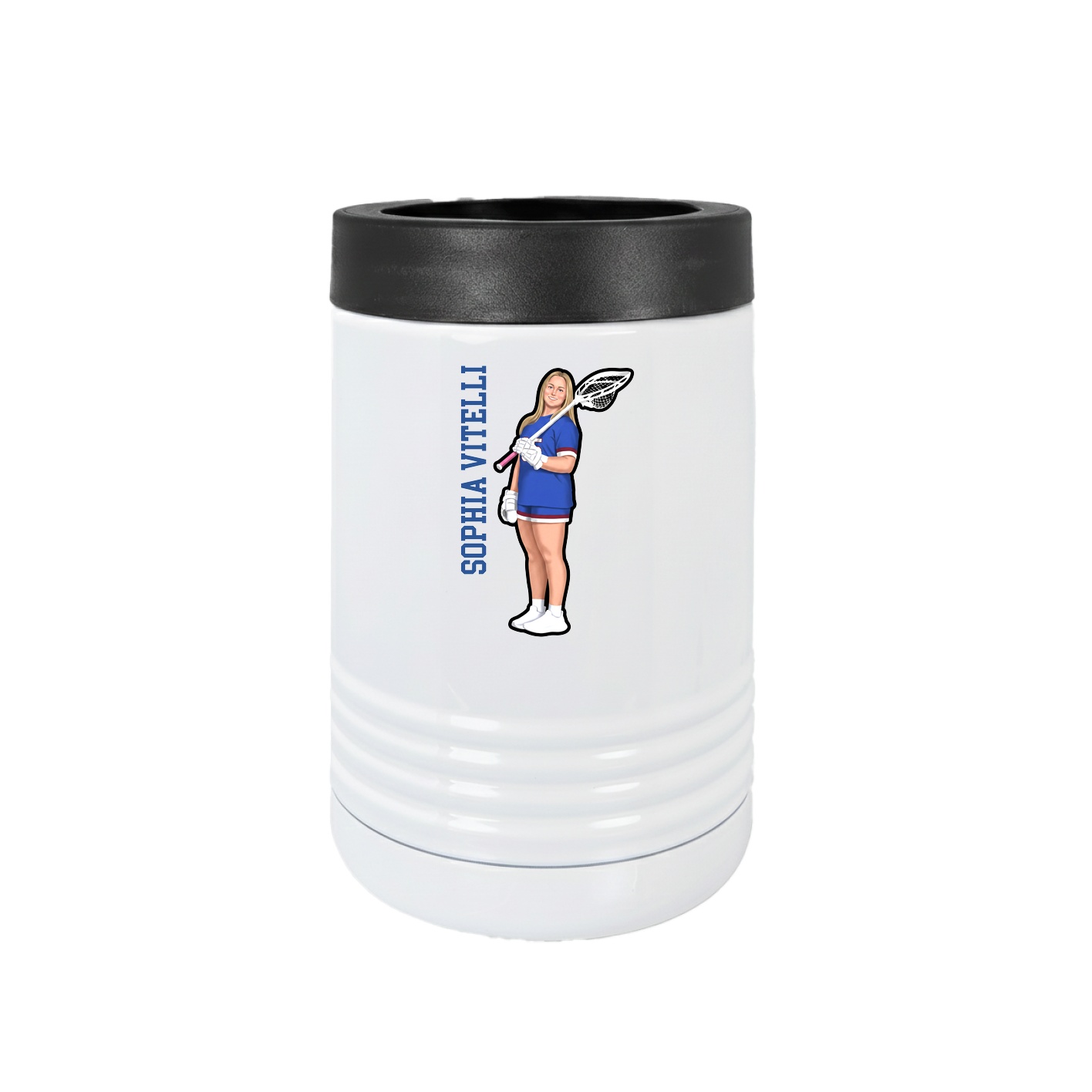 Beverage Holder — Name Vertical in White