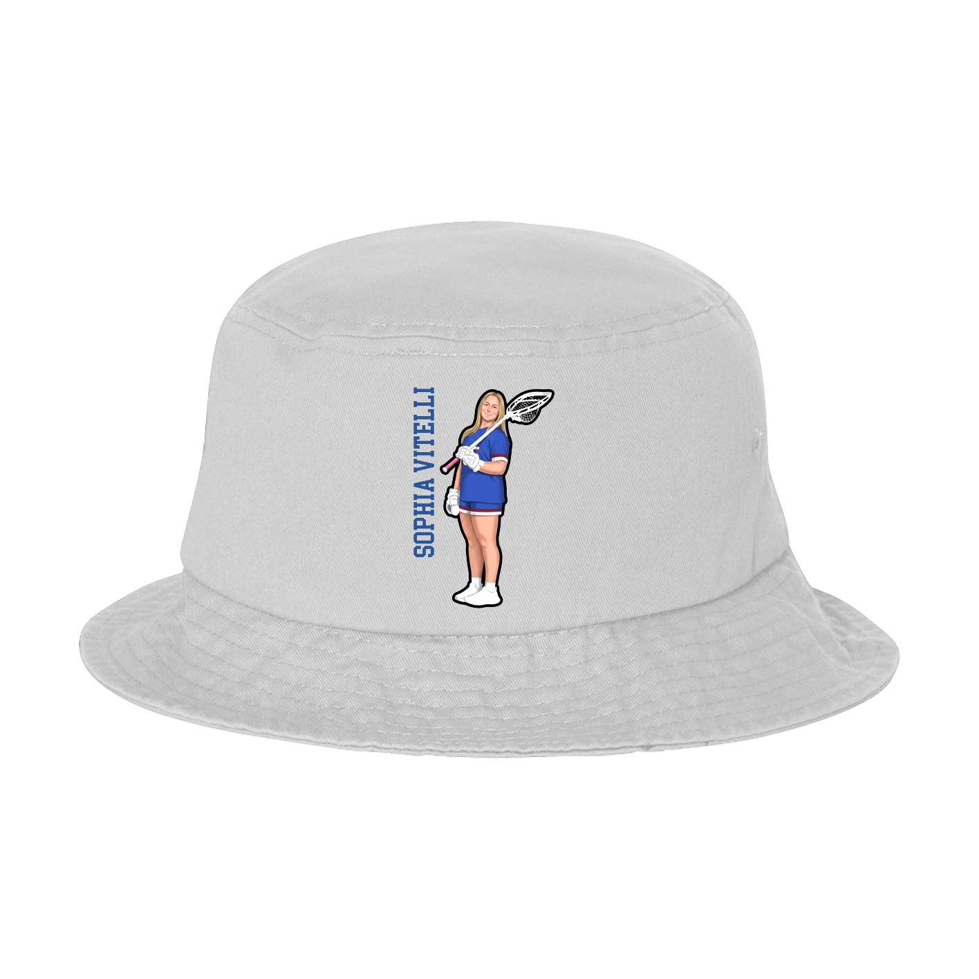 Bucket Cap — Name Vertical in White