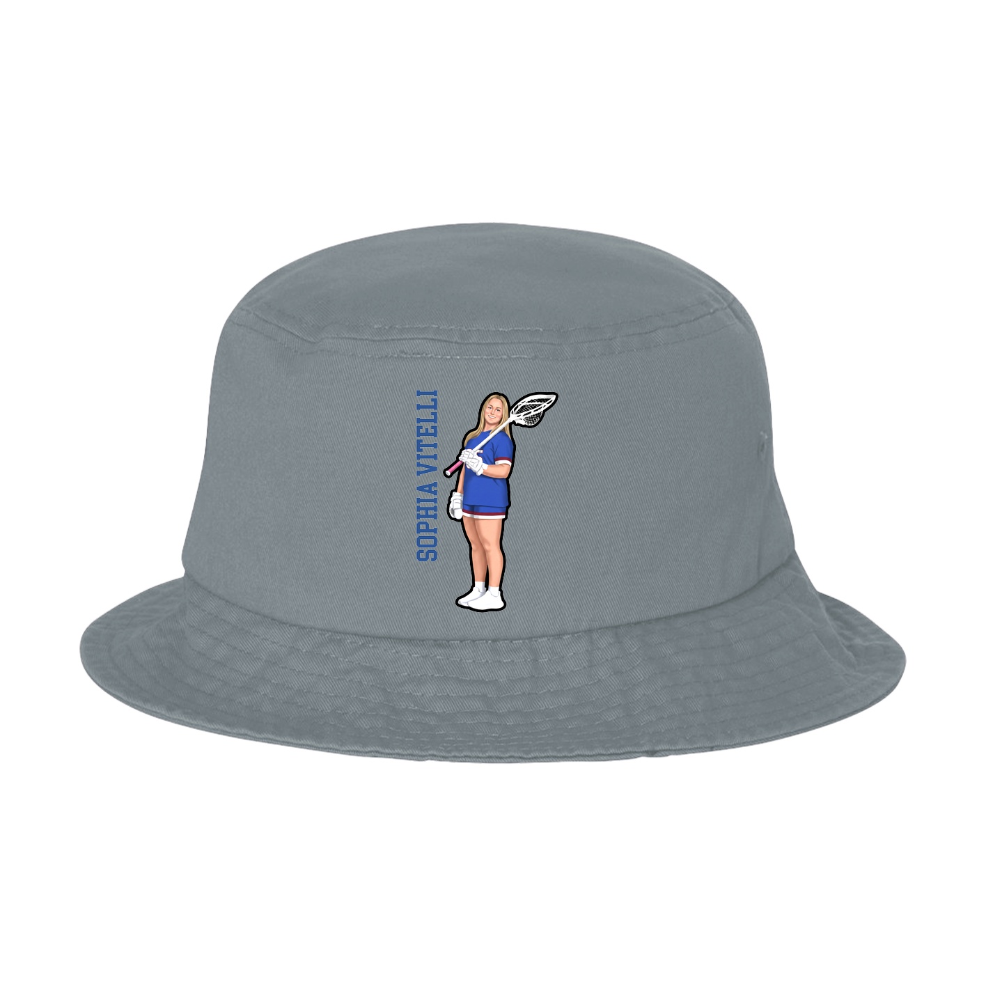 Bucket Cap — Name Vertical in Grey