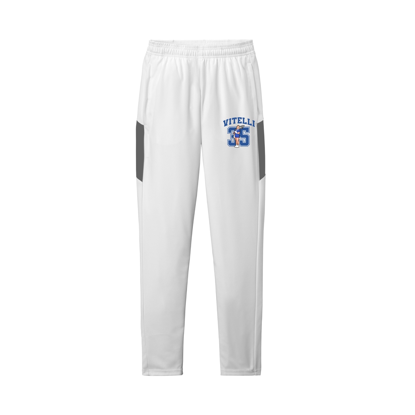 Team Travel Pant — Number in White/Grey