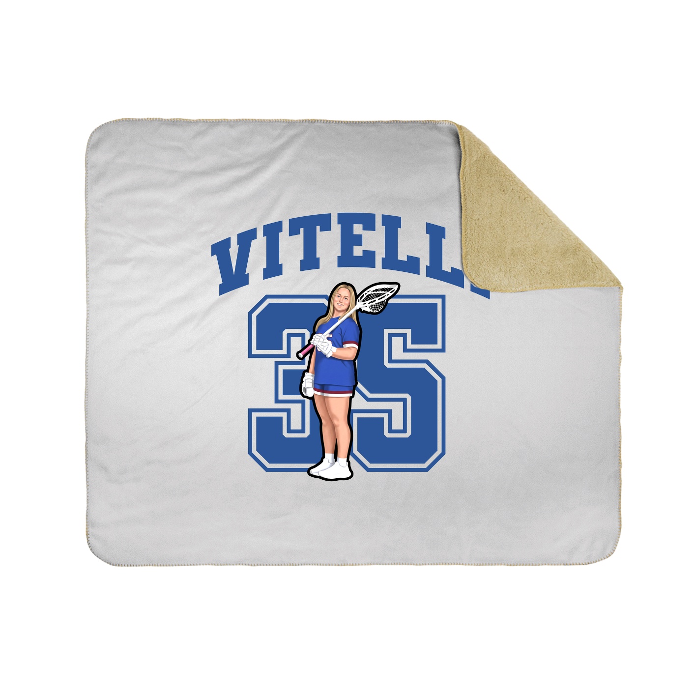 Throw Blanket — Number in White