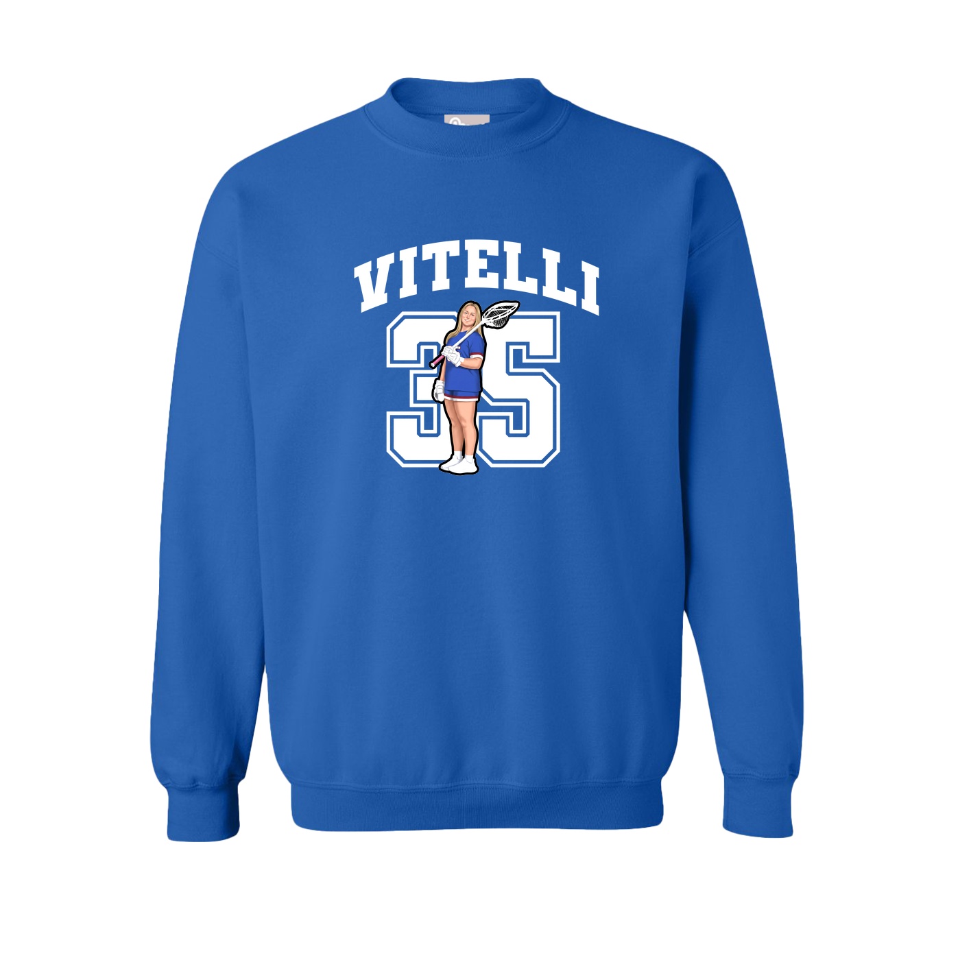 Fleece Crew — Number in Royal