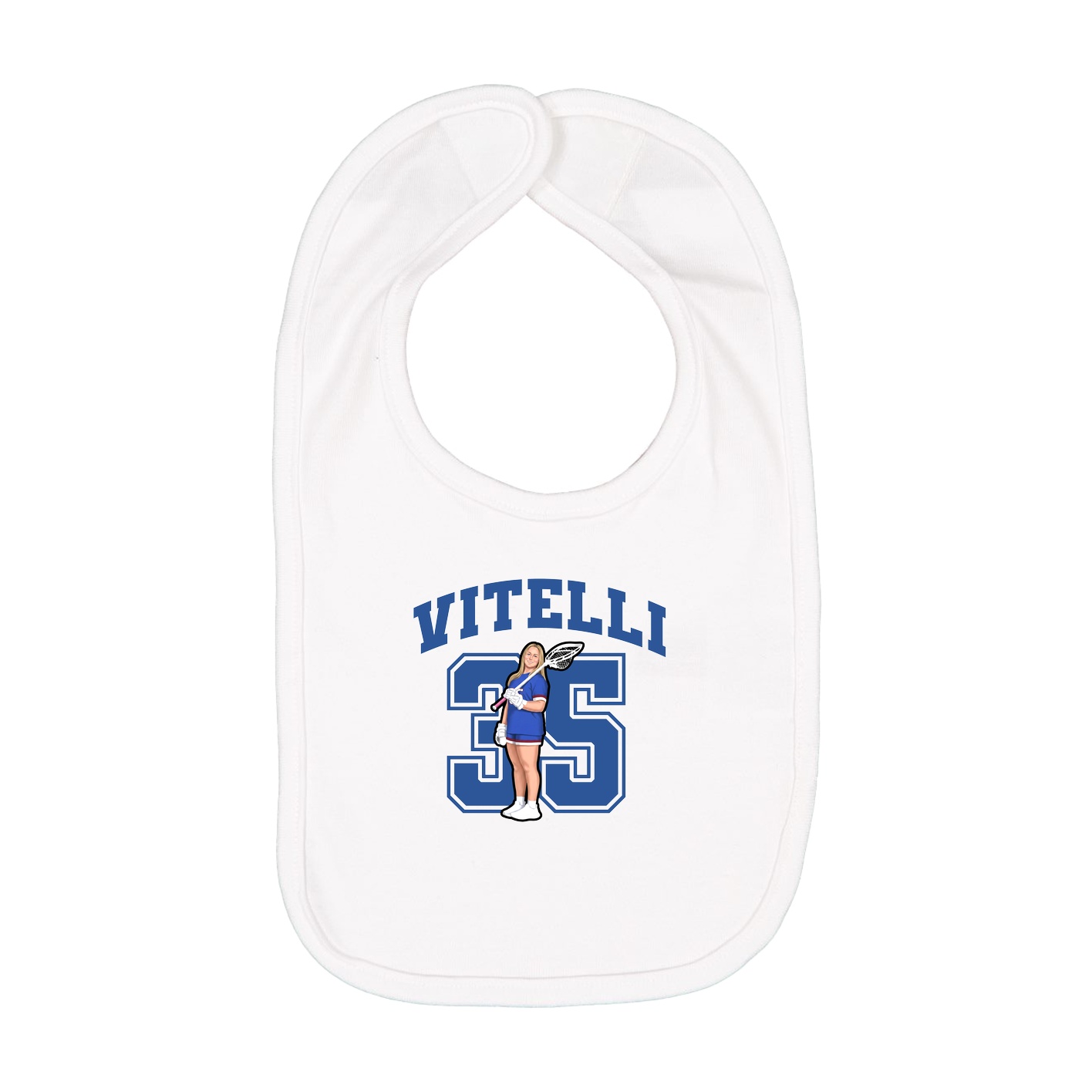 Infant Bib — Number in White