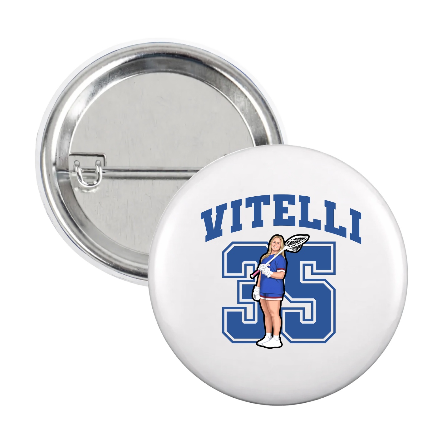 Game Day Button — Number in White