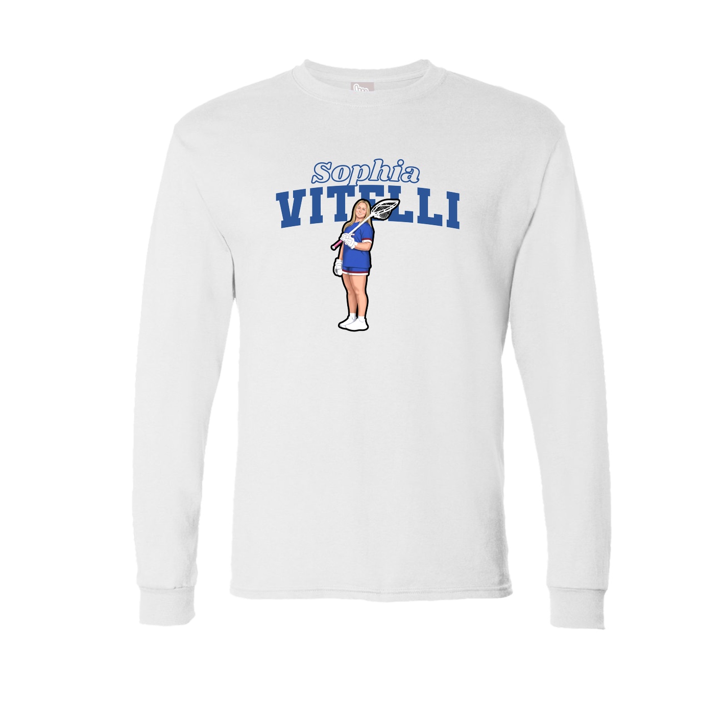 Long Sleeve Tee — Name Arch in White