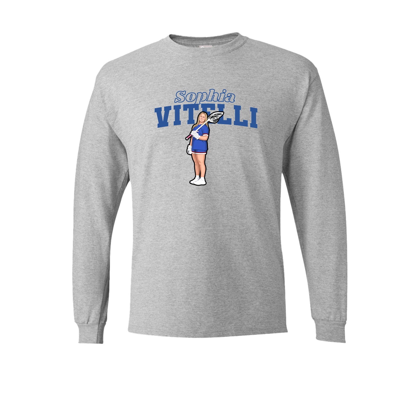 Long Sleeve Tee — Name Arch in Grey
