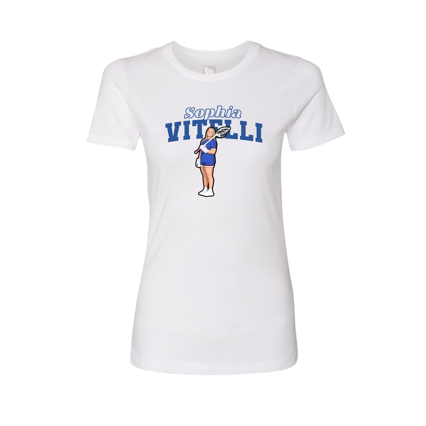 Womens Tee — Name Arch in White