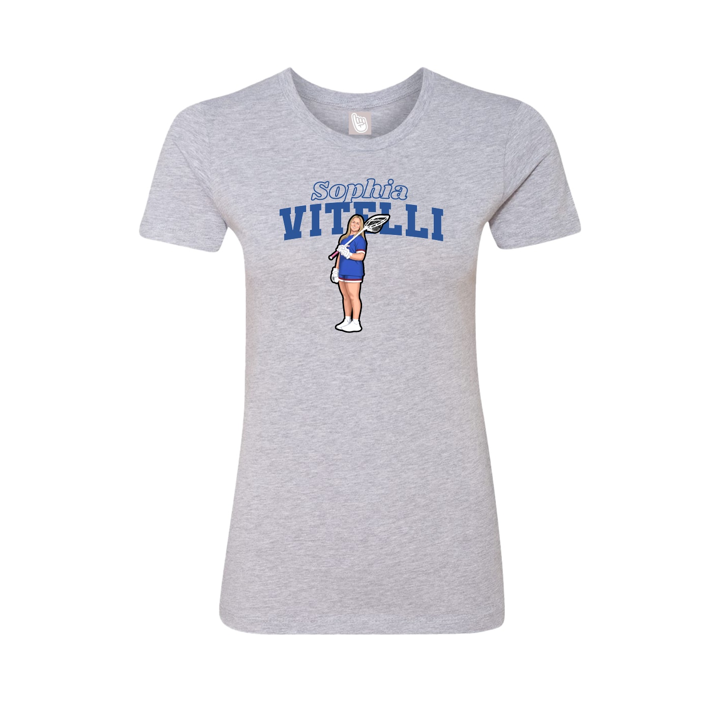 Womens Tee — Name Arch in Grey