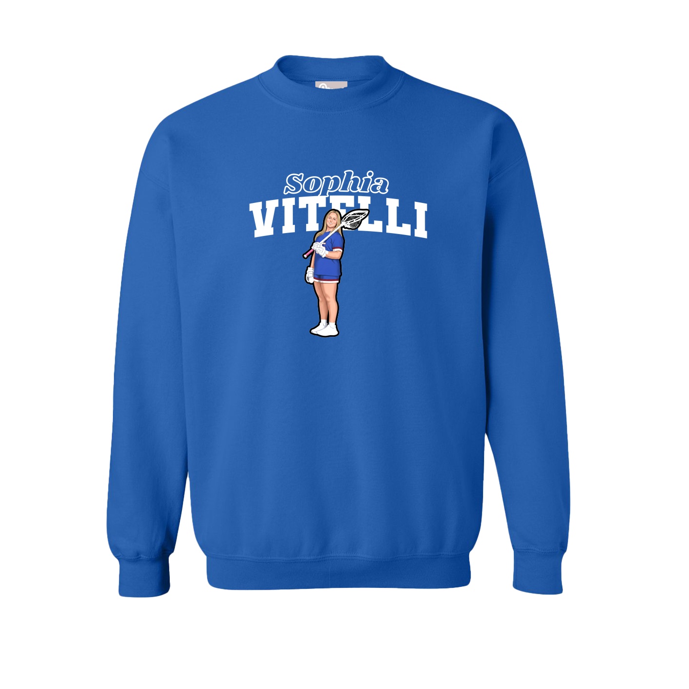 Fleece Crew — Name Arch in Royal