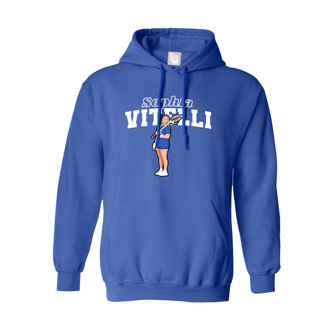 Youth Hoodie — Name Arch in Royal