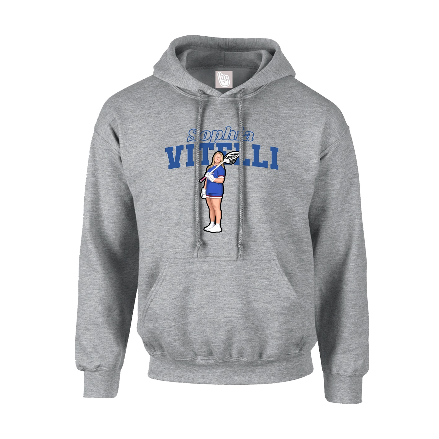 Youth Hoodie — Name Arch in Grey