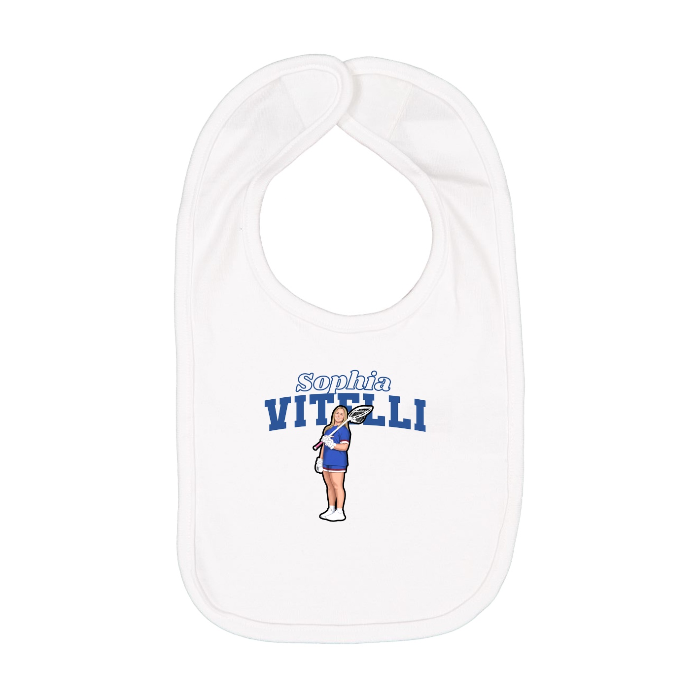 Infant Bib — Name Arch in White
