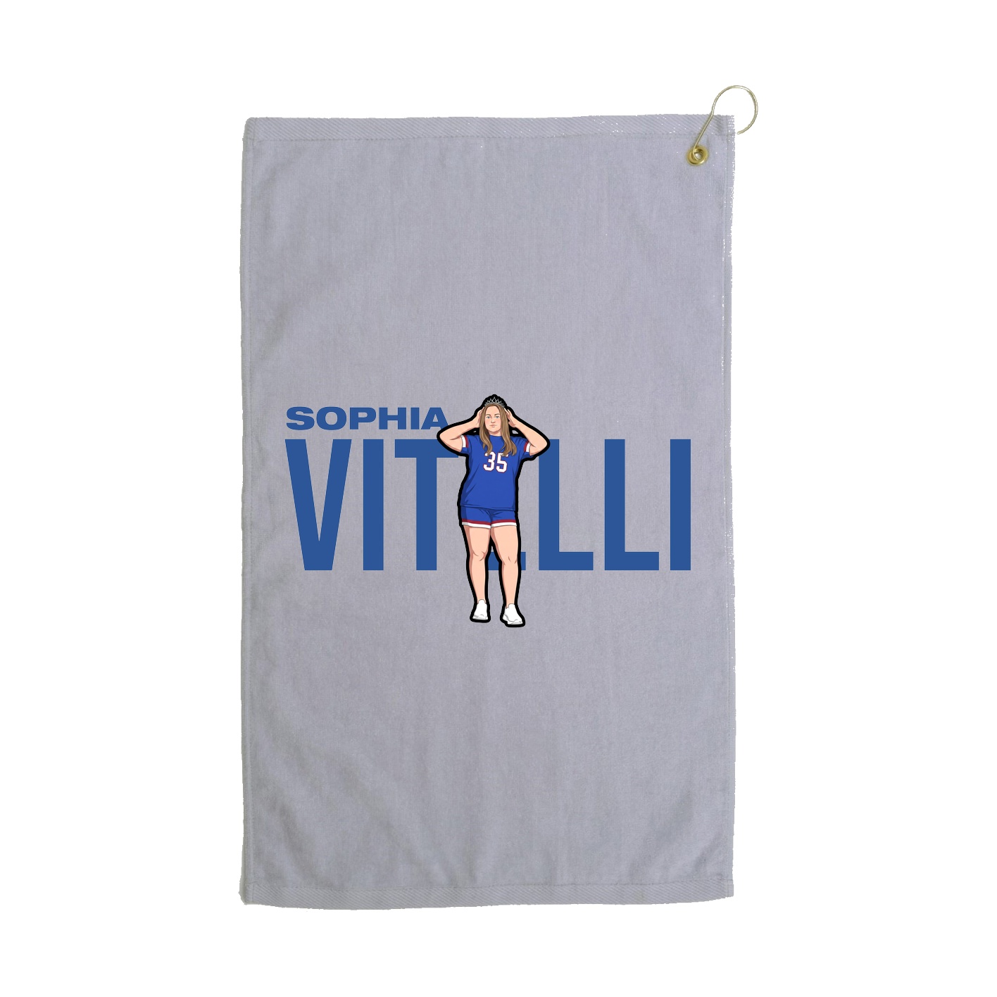 Golf Towel — Player Name in Grey