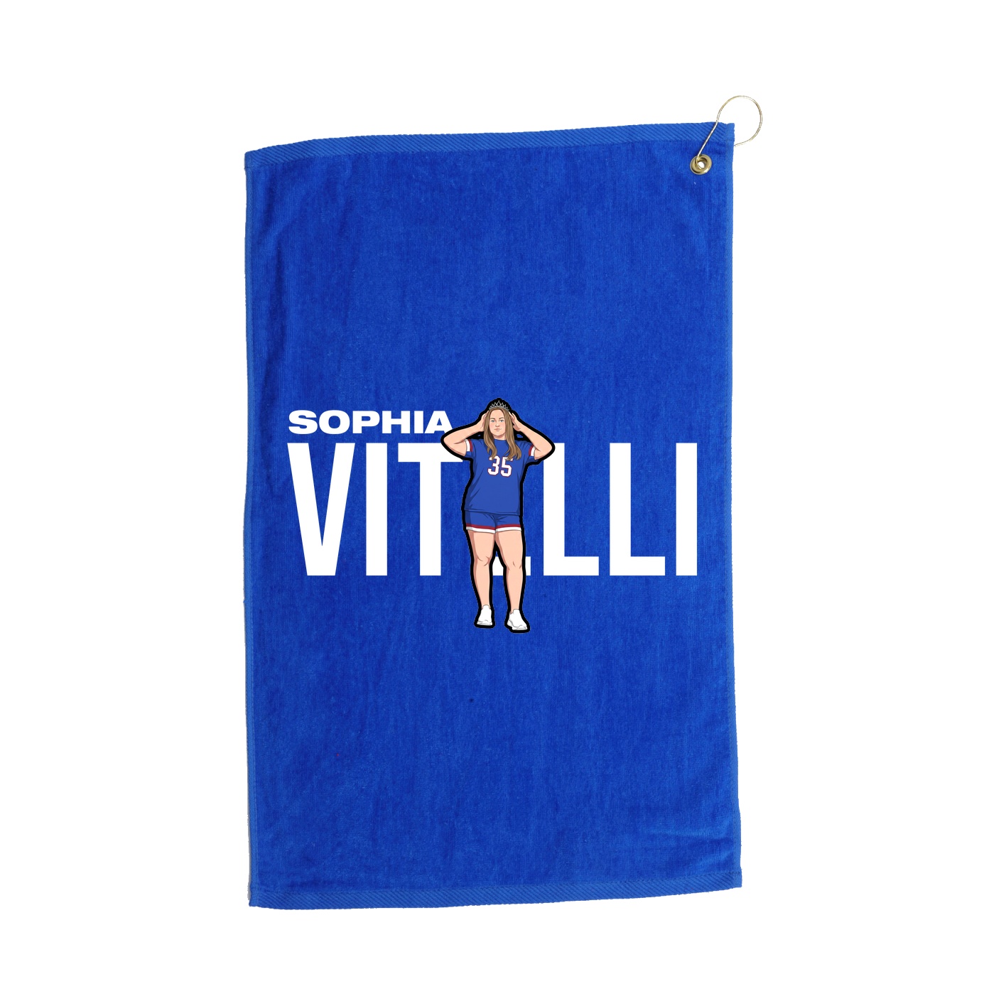 Golf Towel — Player Name in Royal