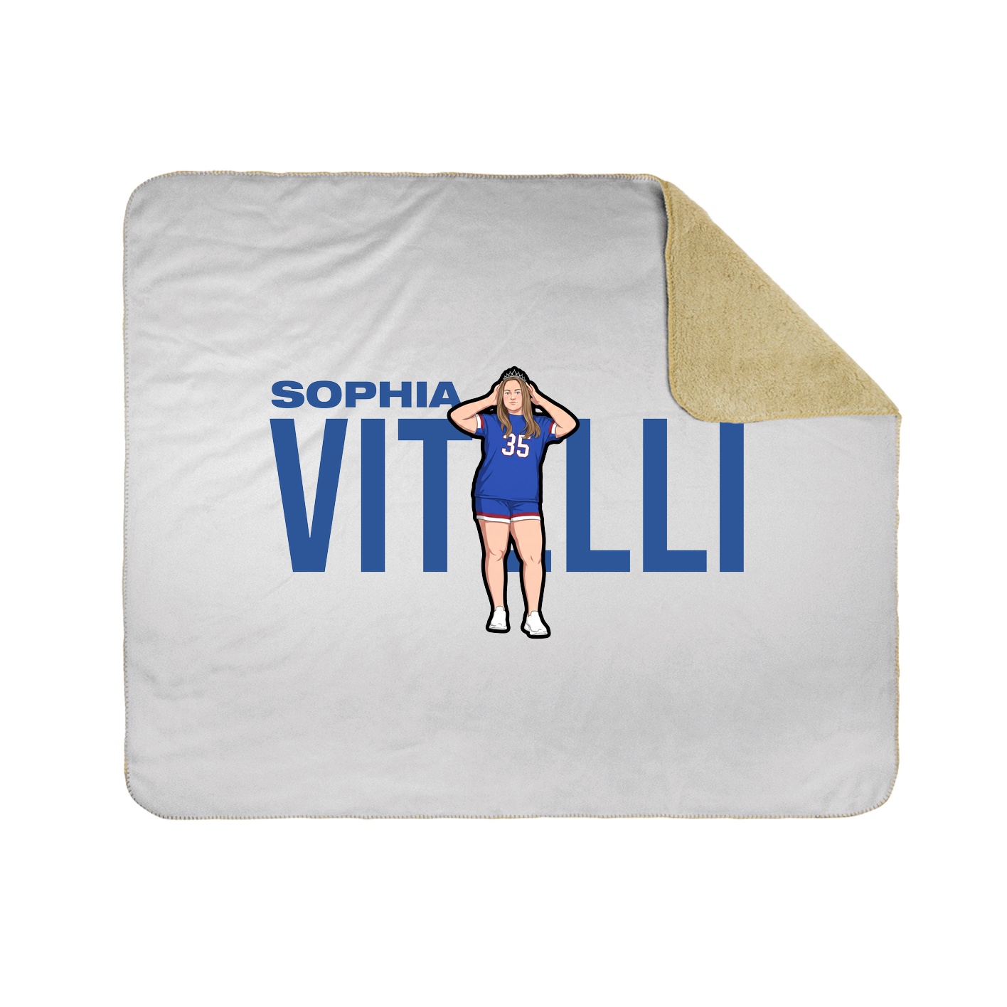 Throw Blanket — Player Name in White