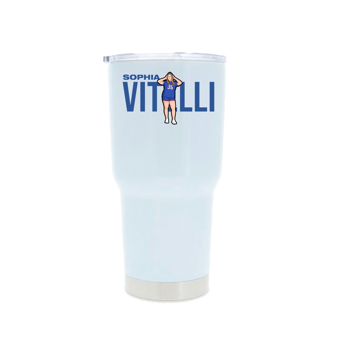 30oz Stainless Steel Tumbler — Player Name in White