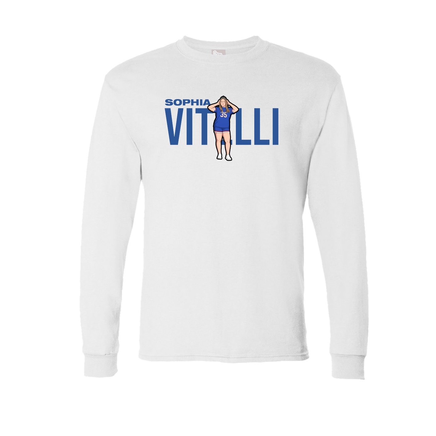 Long Sleeve Tee — Player Name in White