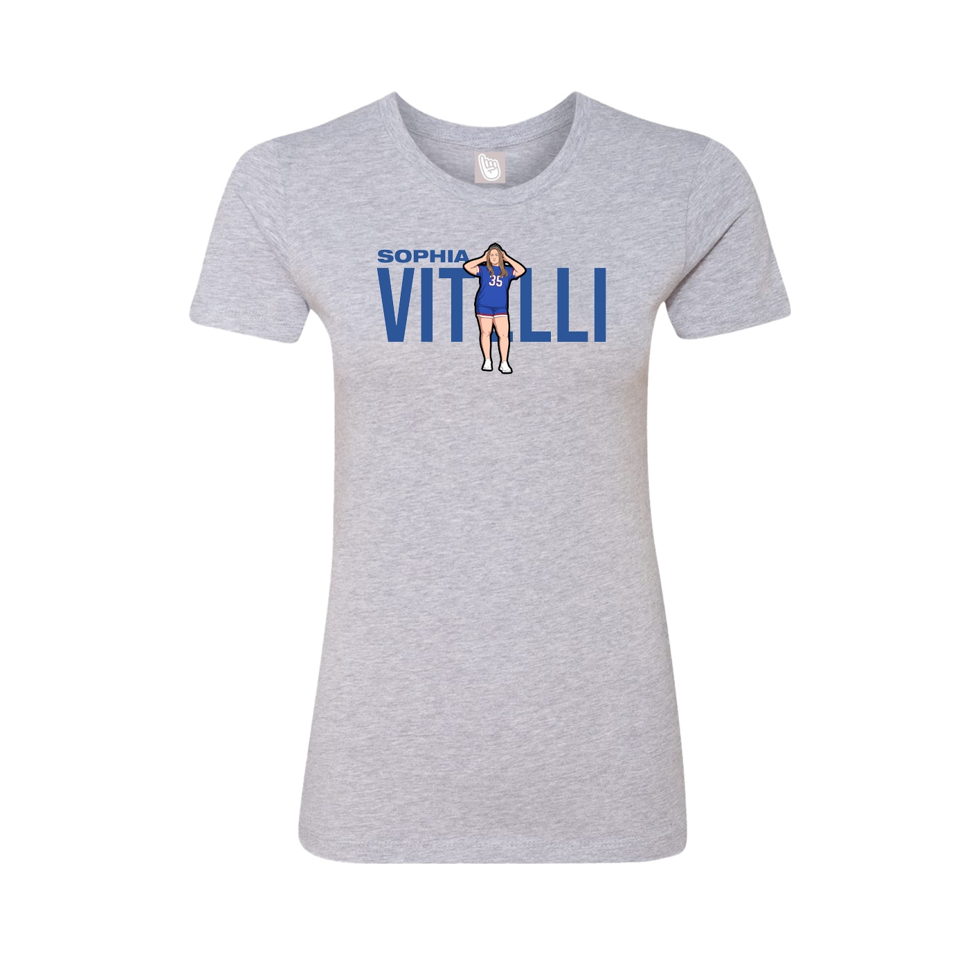 Womens Tee — Player Name in Grey