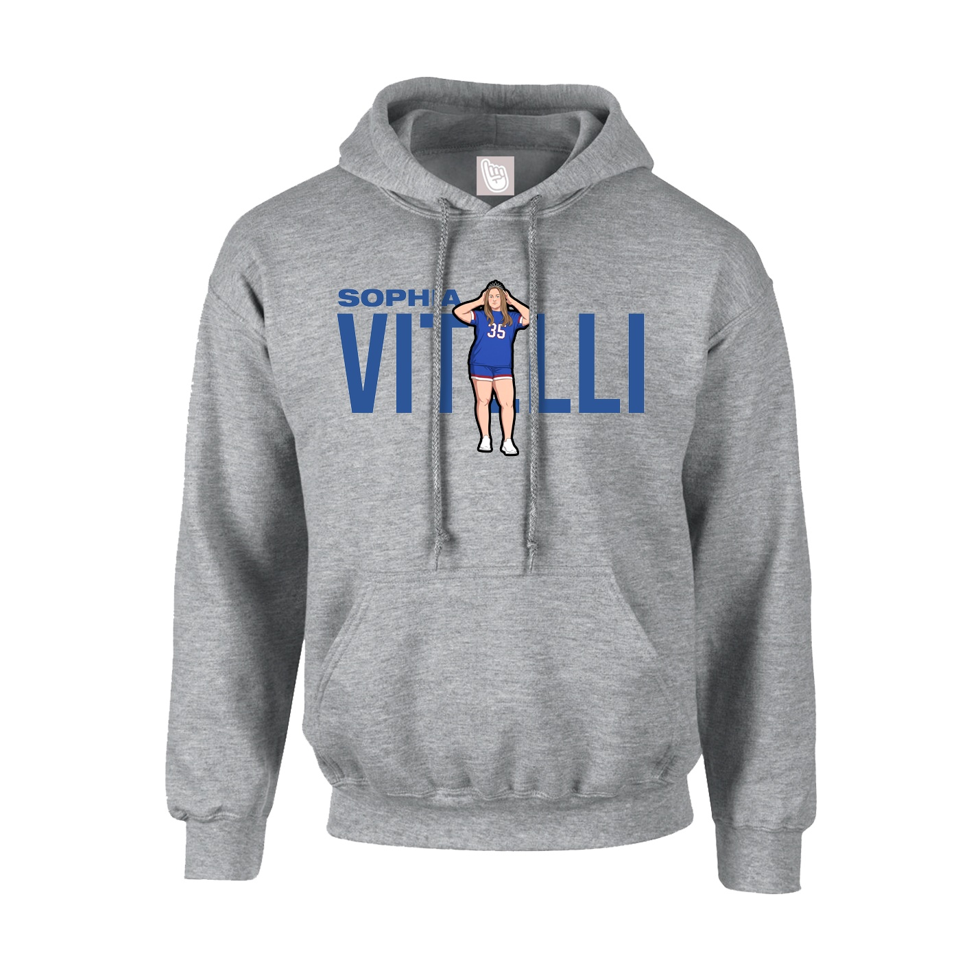 Hoodie — Player Name in Grey
