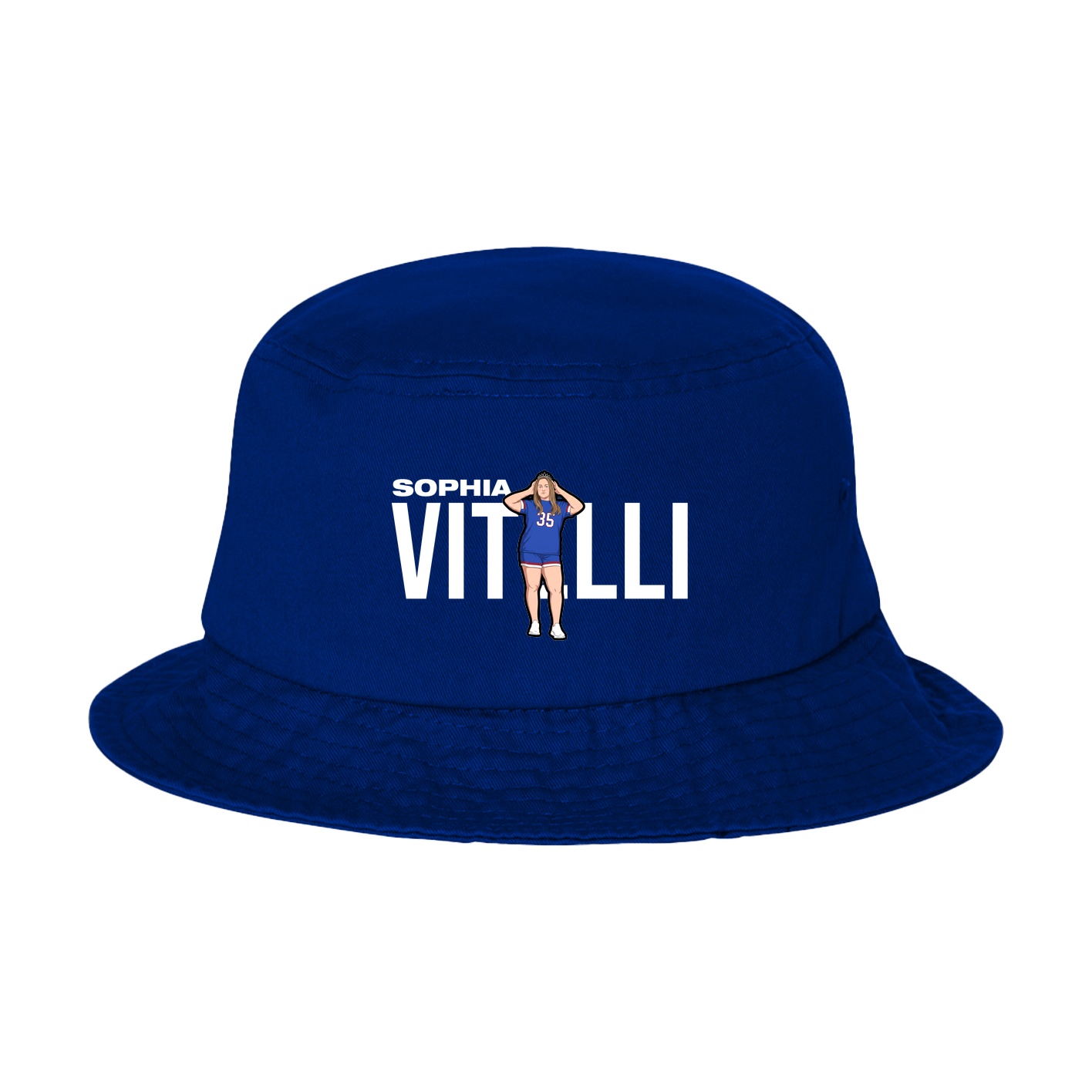 Bucket Cap — Player Name in Royal Blue