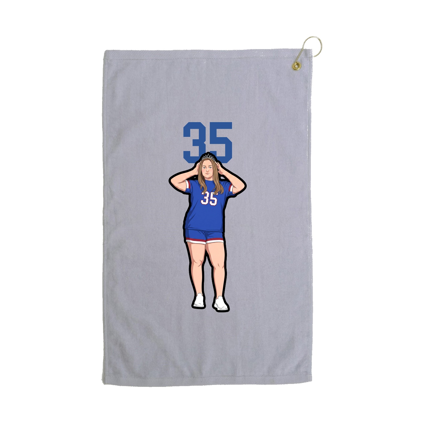 Golf Towel — Number Top in Grey