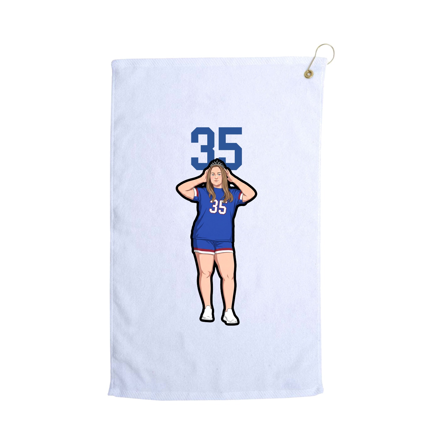 Golf Towel — Number Top in White