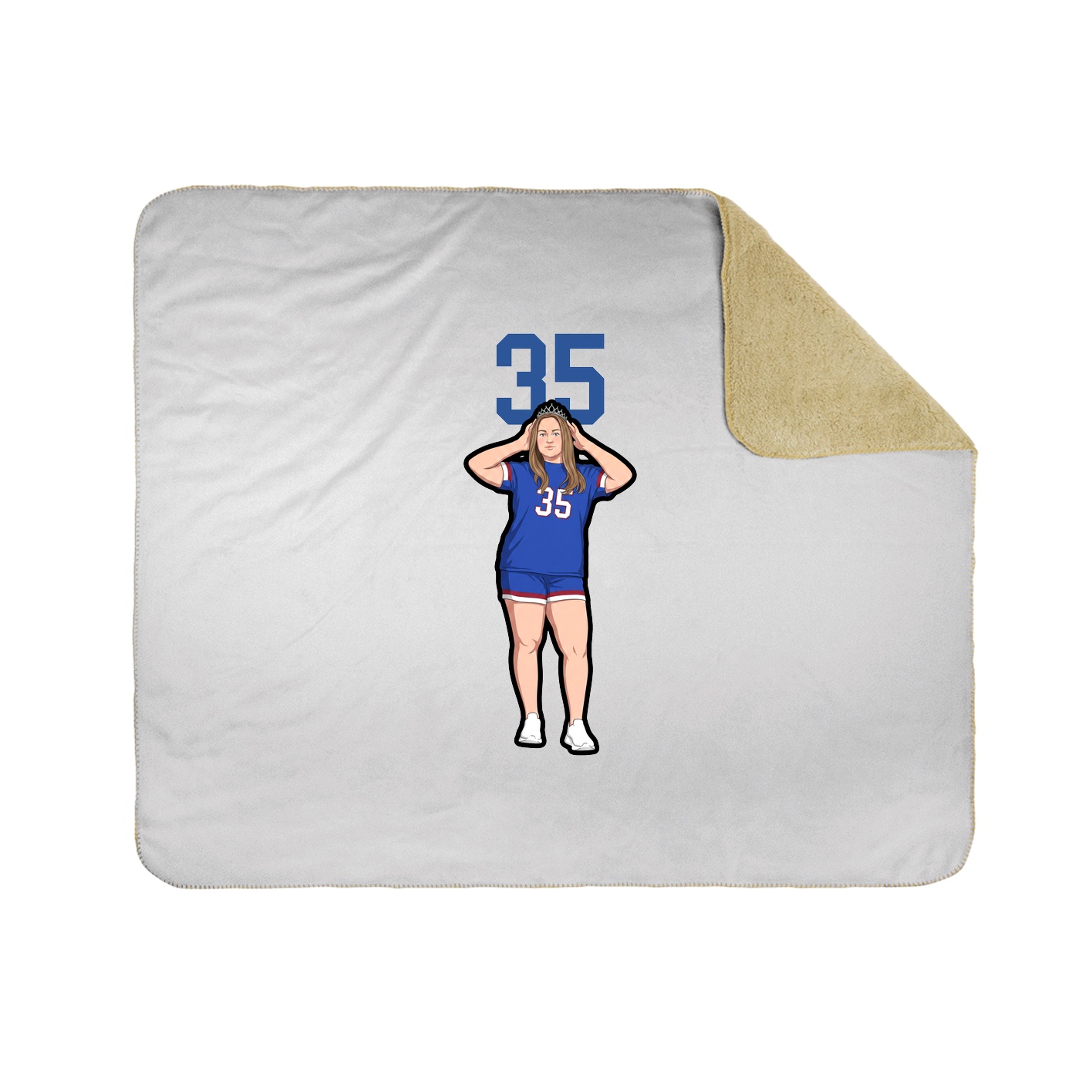 Throw Blanket — Number Top in White