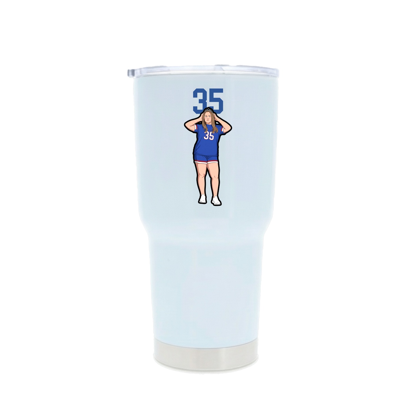 30oz Stainless Steel Tumbler — Number Top in White