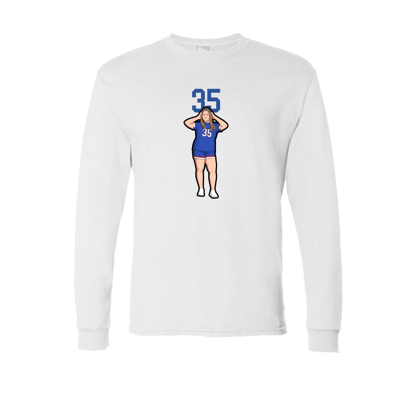 Long Sleeve Tee — Number Top in White