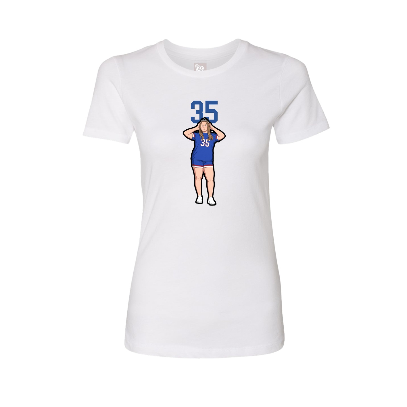 Womens Tee — Number Top in White