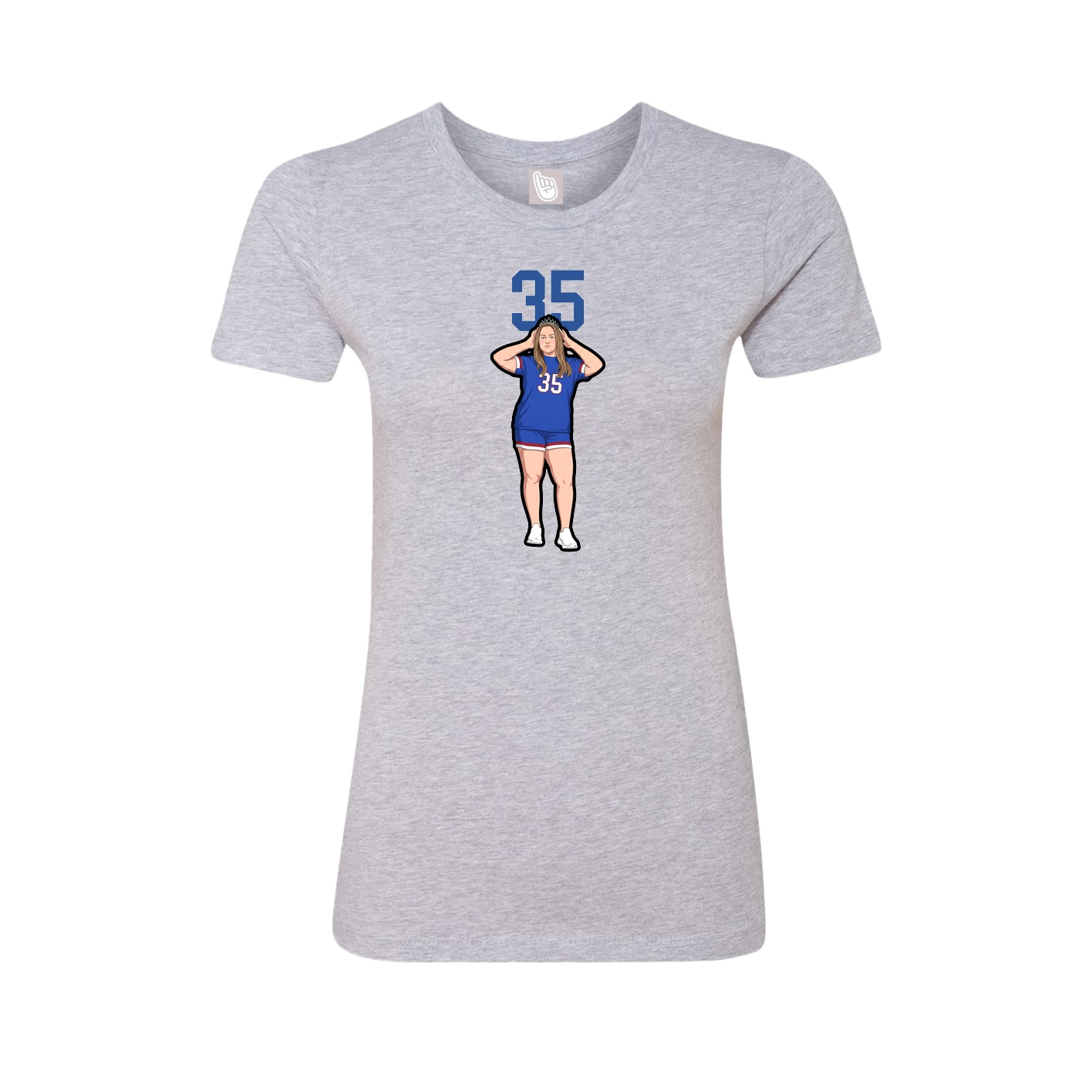 Womens Tee — Number Top in Grey