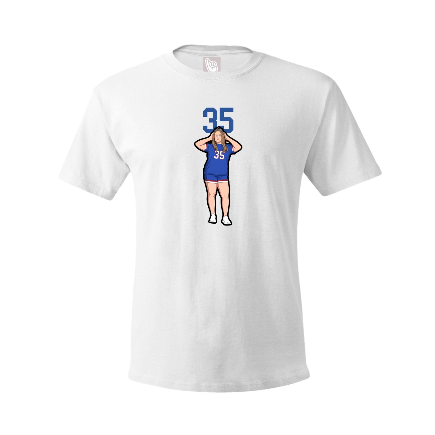 Youth Tee — Number Top in White