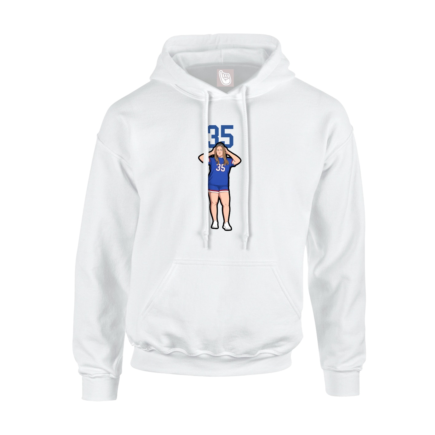 Youth Hoodie — Number Top in White