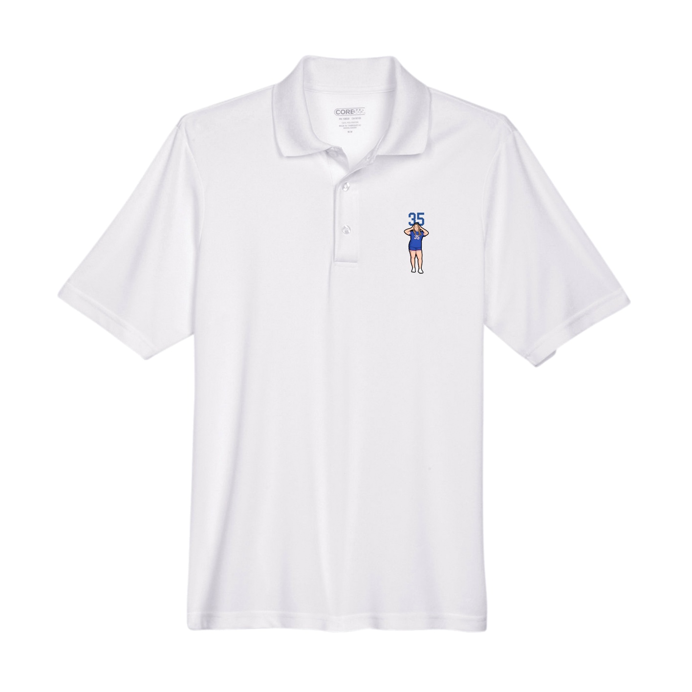 Performance Polo — Number Top in White