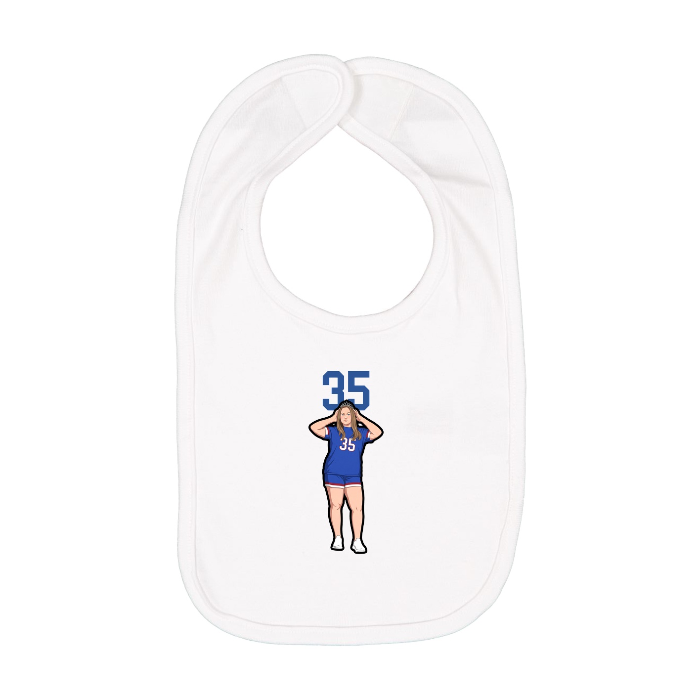 Infant Bib — Number Top in White