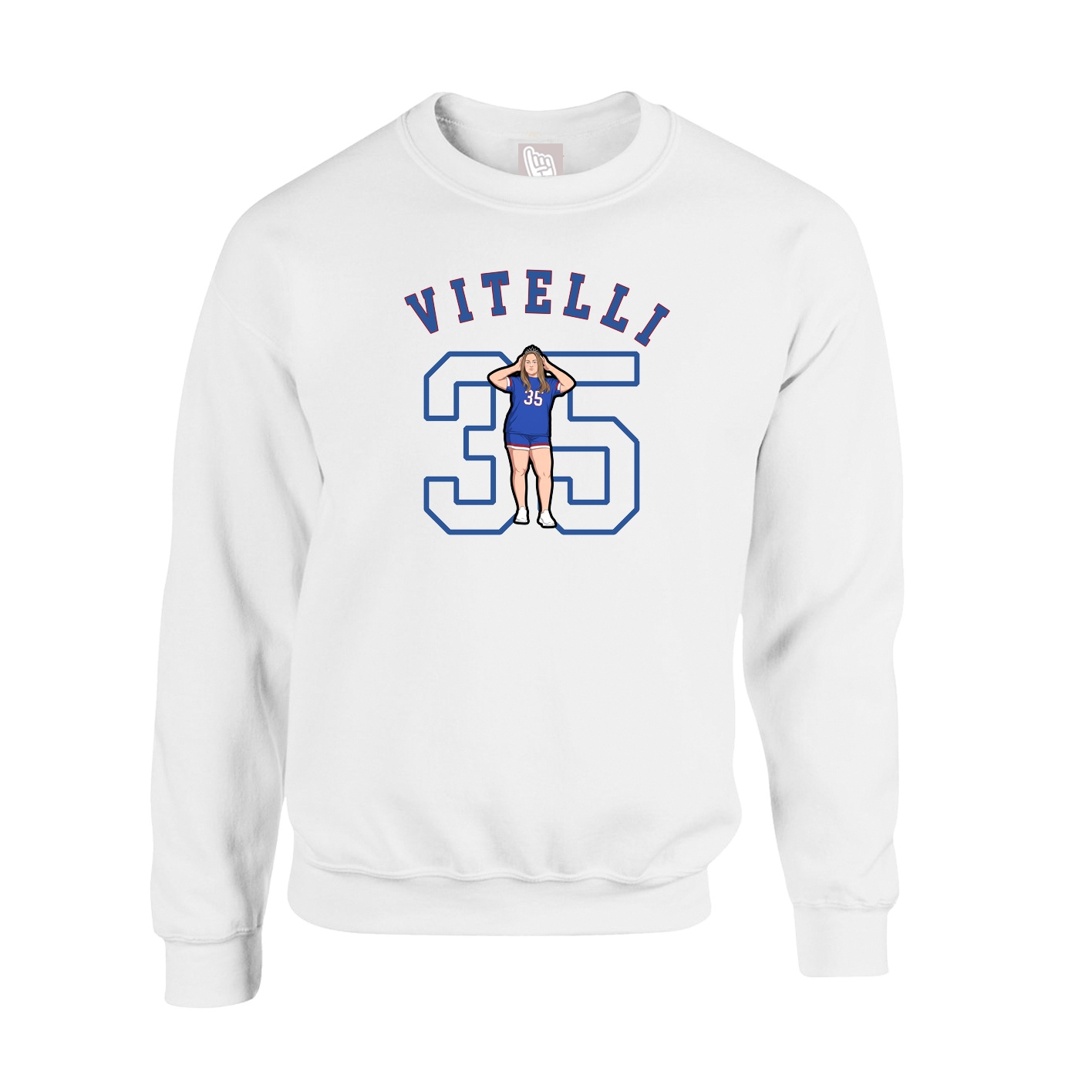 Fleece Crew — Shirsey Arch in White