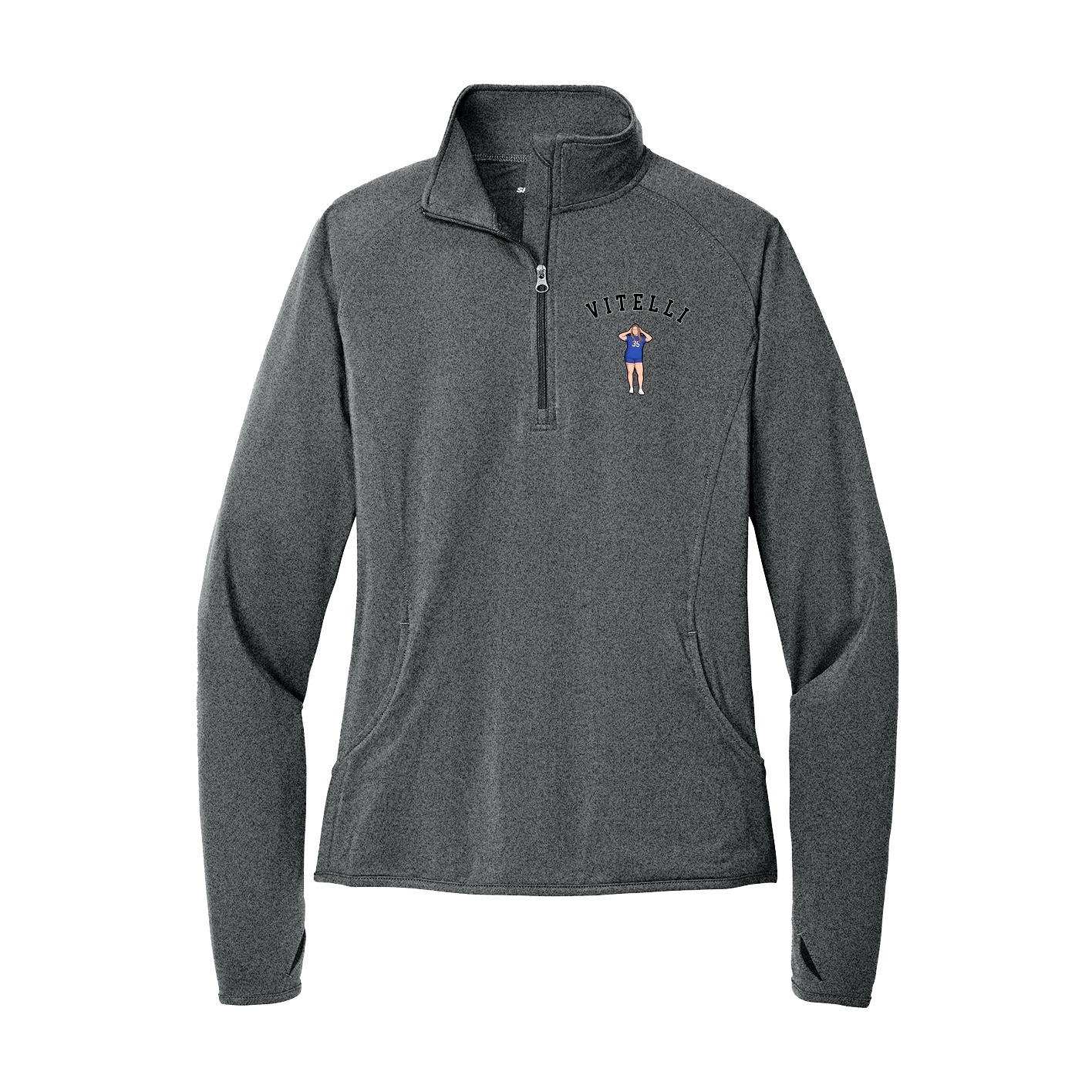 Women's Q-Zip Pullover — Shirsey Arch in Grey
