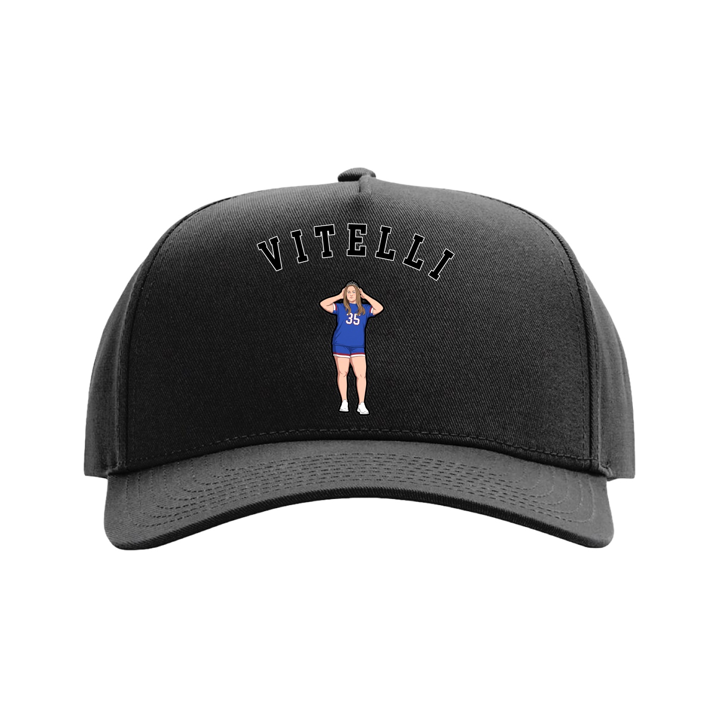 Full Fabric Five-Panel Champ Cap — Shirsey Arch in Black