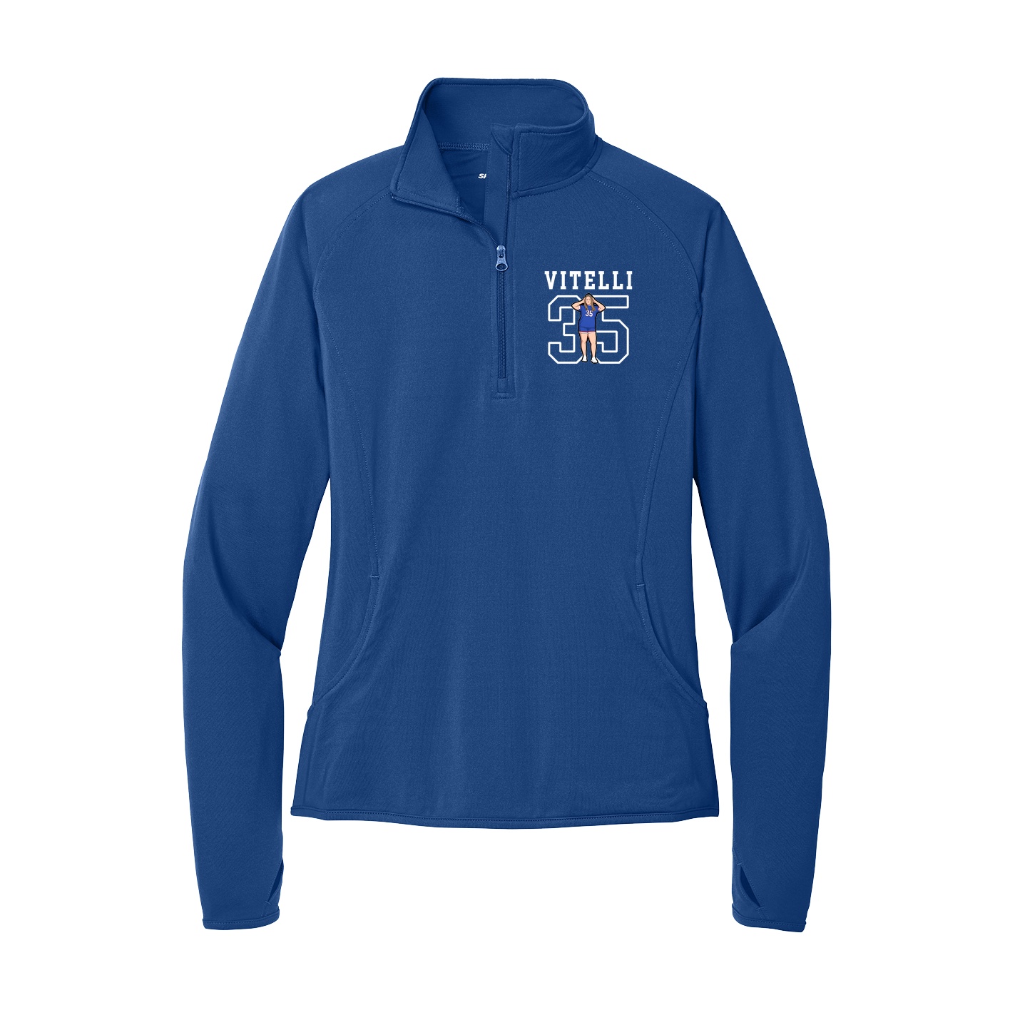 Women's Q-Zip Pullover — Shirsey in Royal