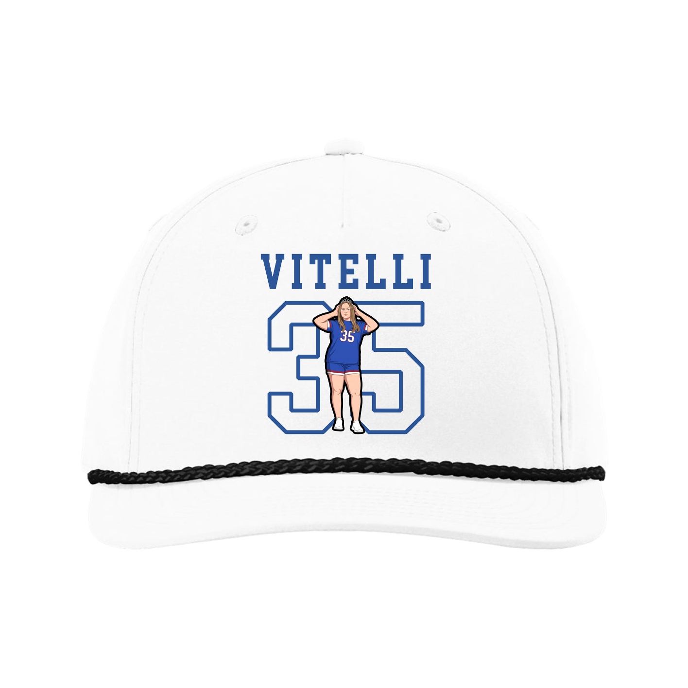 Five-Panel Classic Rope Cap — Shirsey in White
