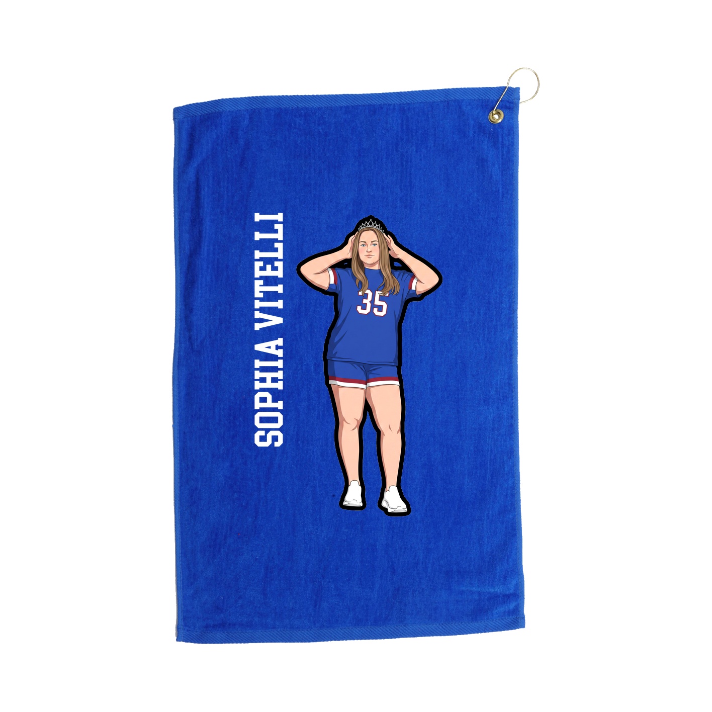 Golf Towel — Name Vertical in Royal
