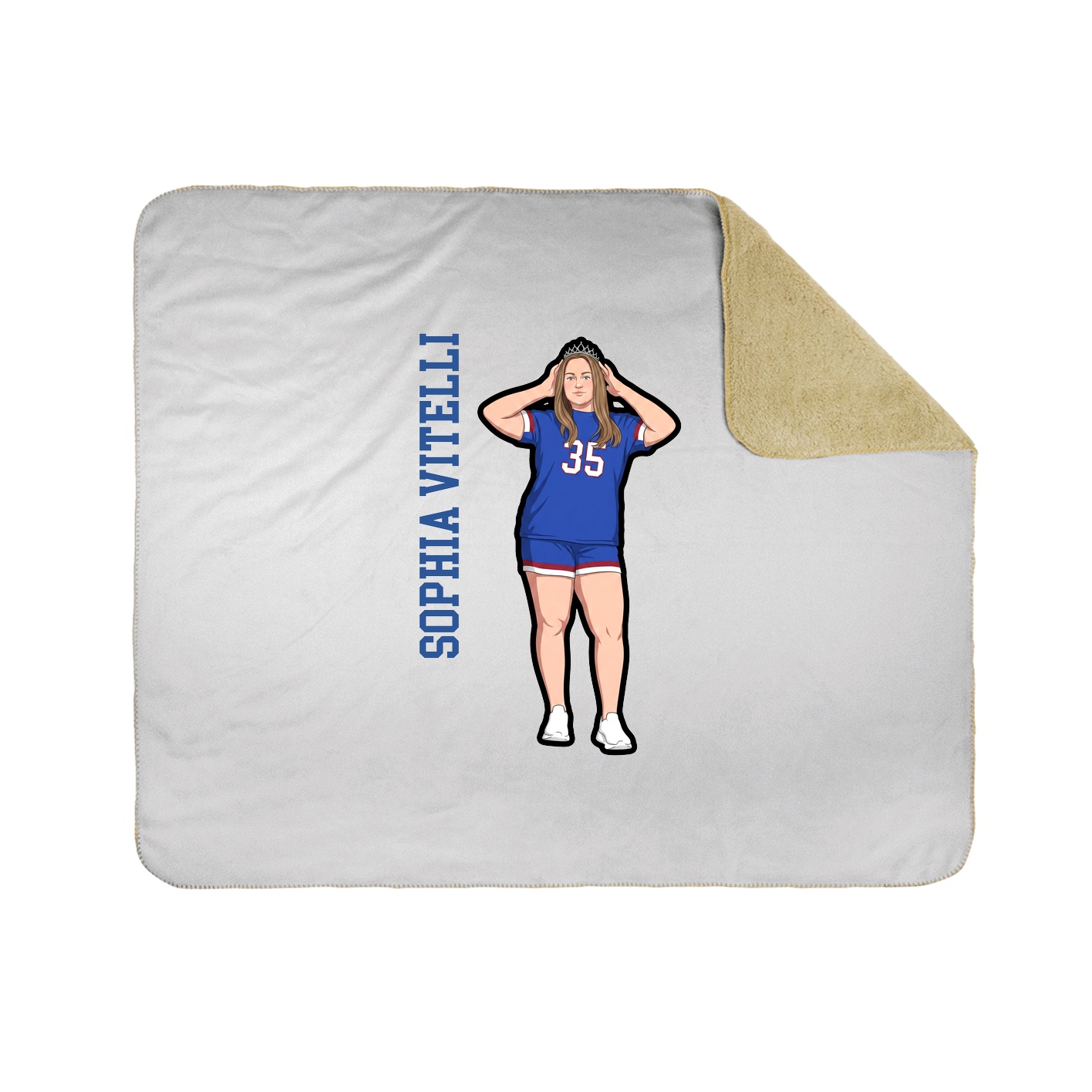 Throw Blanket — Name Vertical in White
