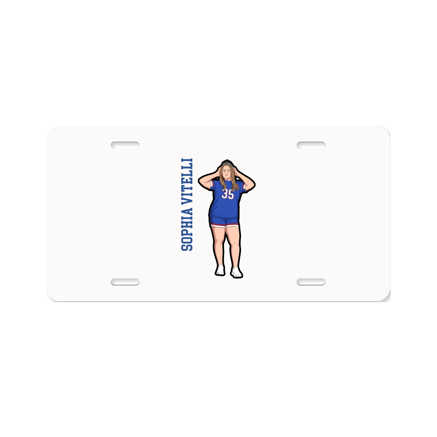 License Plate — Name Vertical in Classic