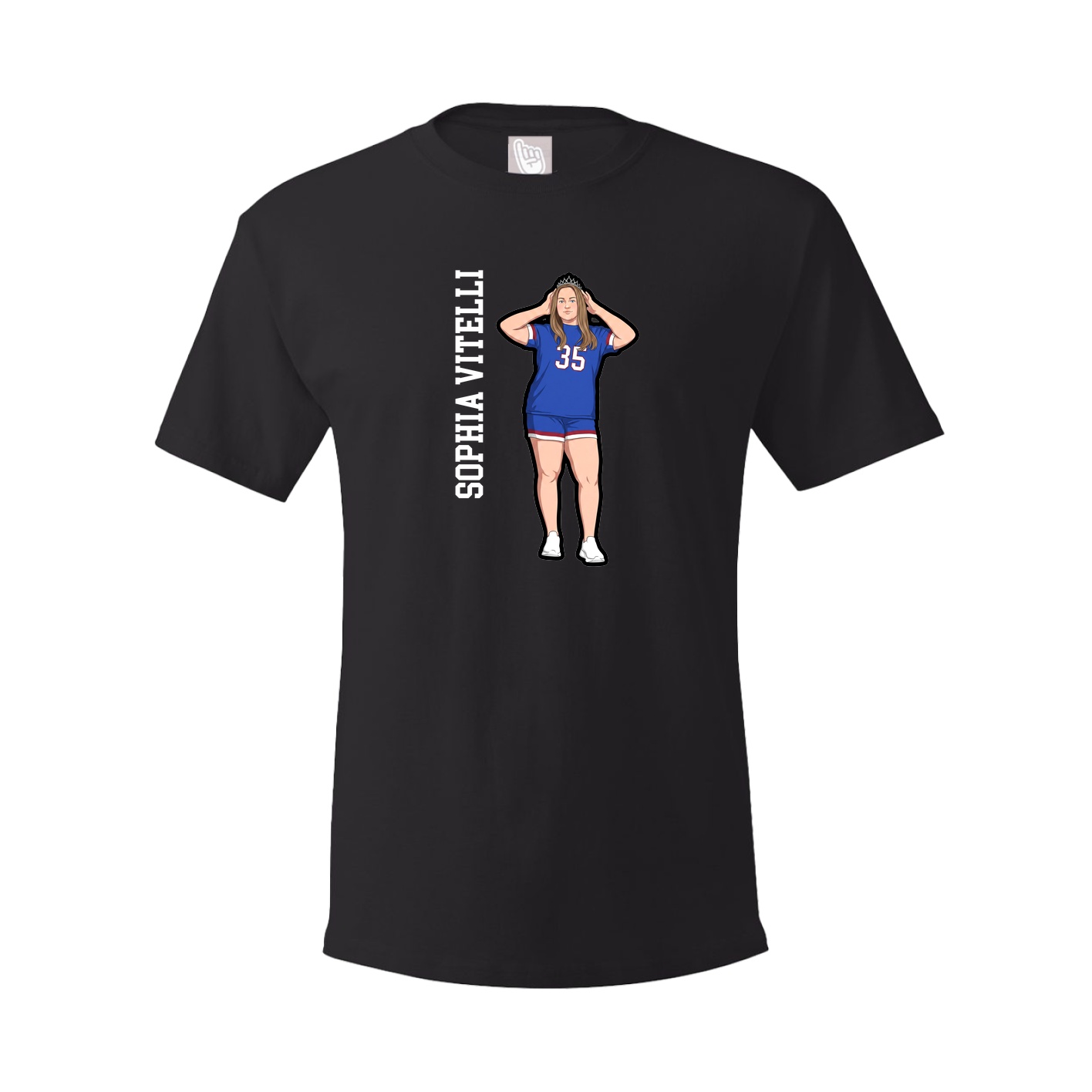 Youth Tee — Name Vertical in Black