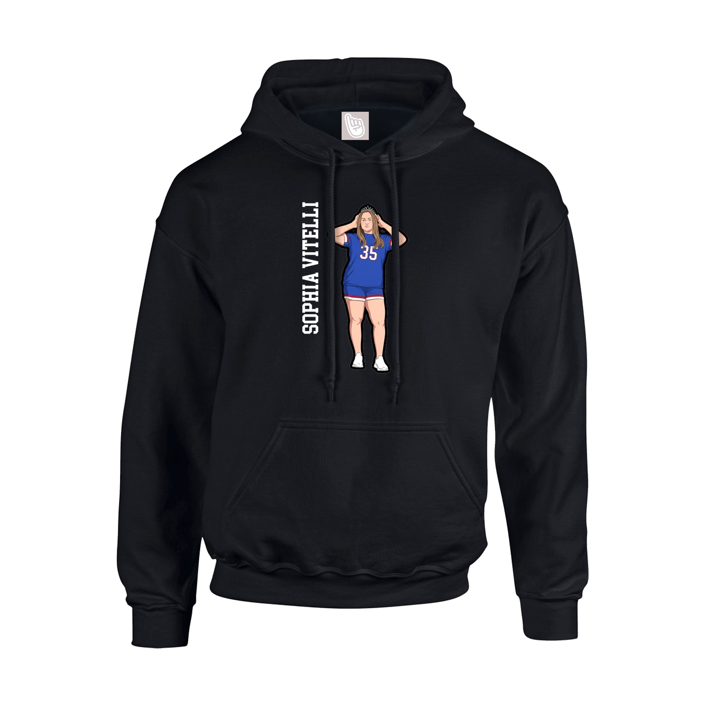 Youth Hoodie — Name Vertical in Black