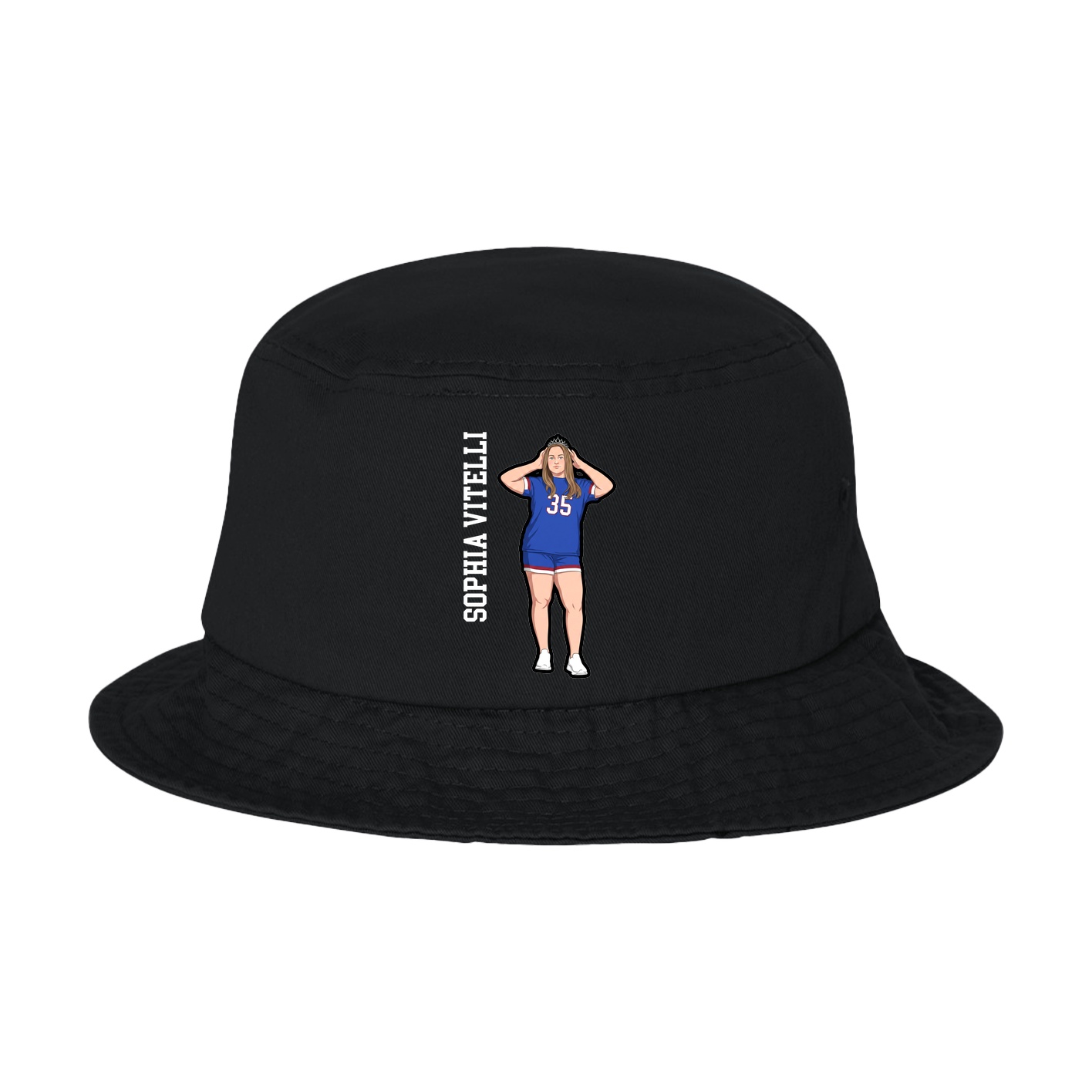 Bucket Cap — Name Vertical in Black