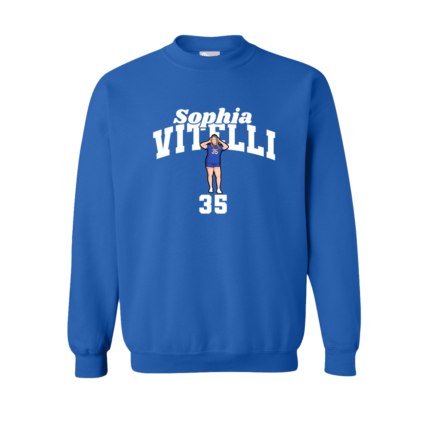 Fleece Crew — Signature Arch in Royal