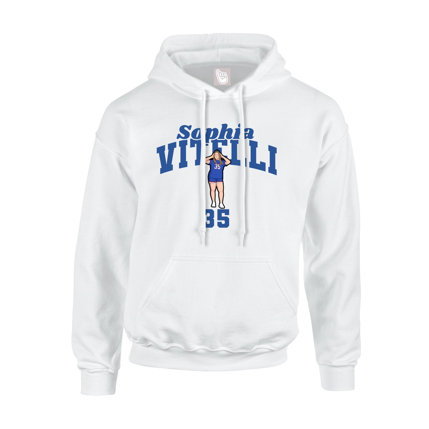 Youth Hoodie — Signature Arch in White